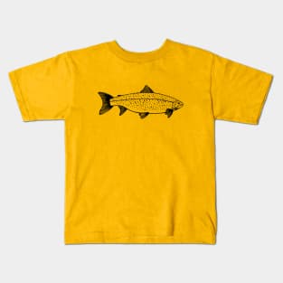 Landlocked Salmon - hand drawn fish design Kids T-Shirt